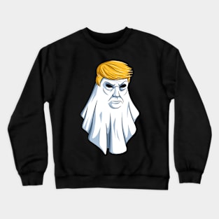 Trump Ghost Halloween Creepy Mug Shot Spooky Vibes Retro Men Crewneck Sweatshirt